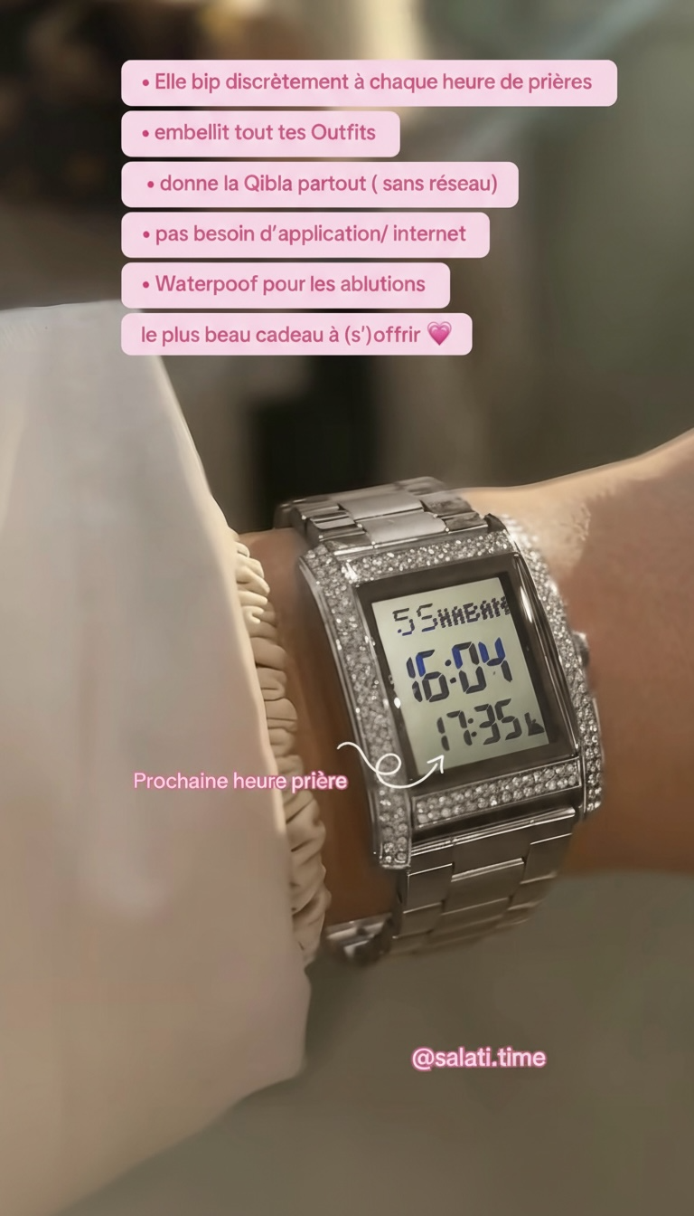 La montre prière Firdaws - Argent