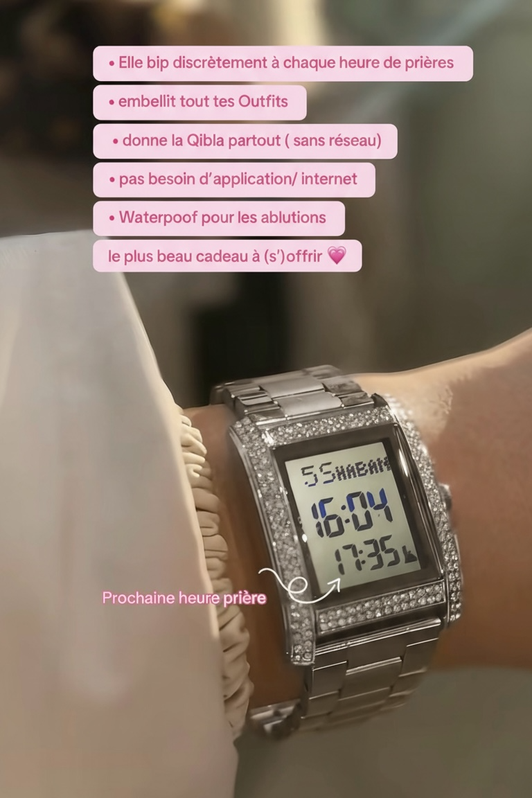 La montre prière Firdaws - Argent