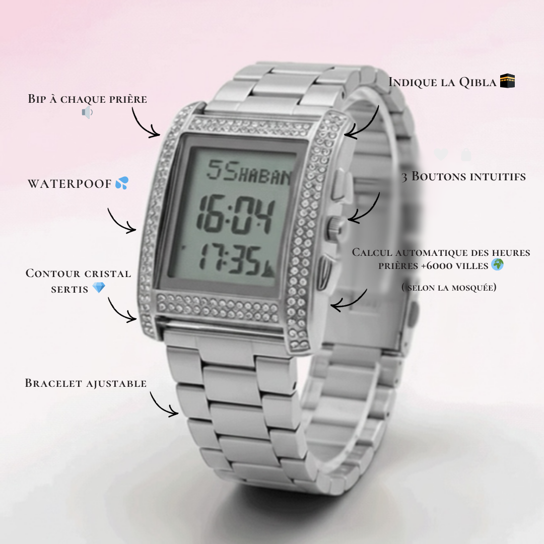 La montre prière Firdaws - Argent