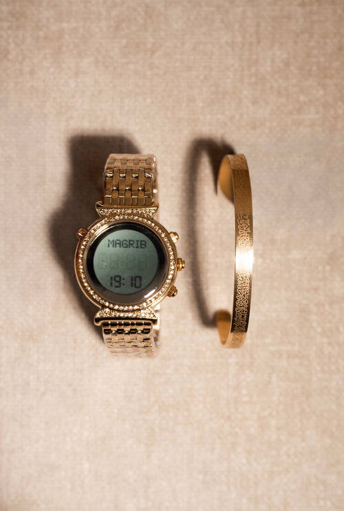 Coffret montre prière & jonc Ayat al Kursi