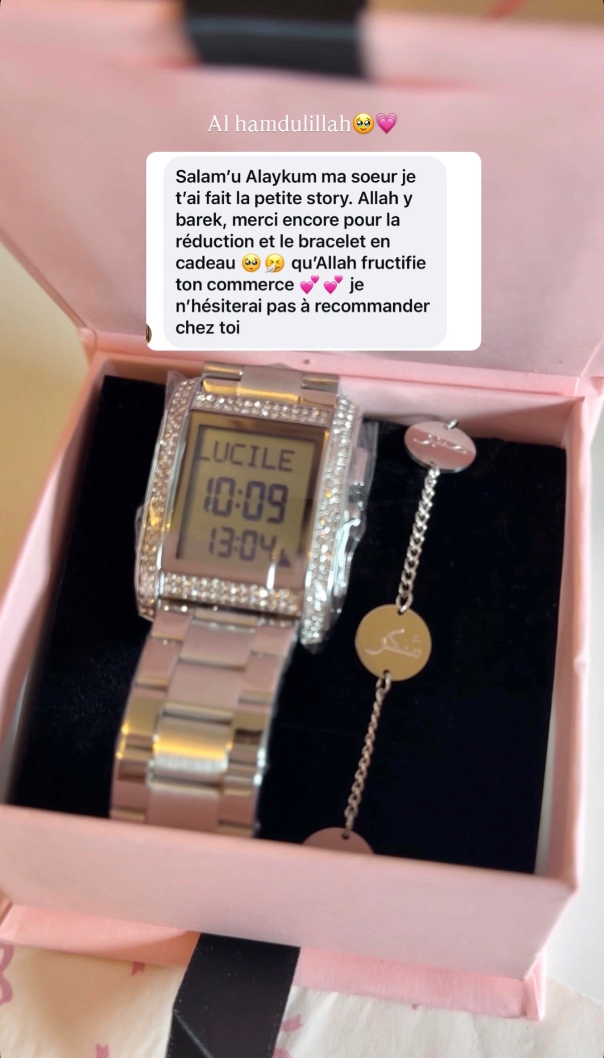 Coffret montre prière & bracelet Bonheur 🌙