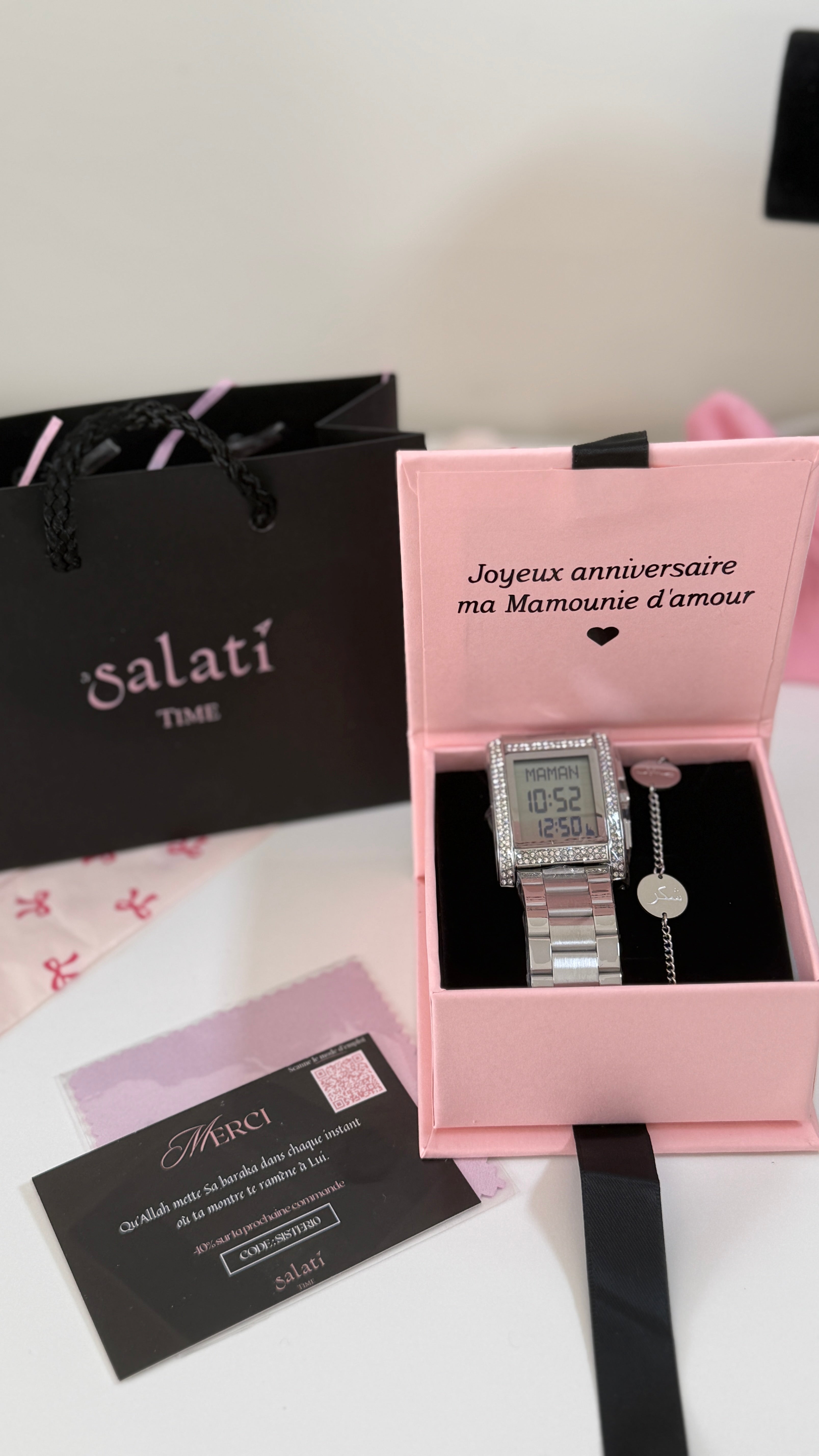 Coffret montre prière & bracelet Bonheur 🌙