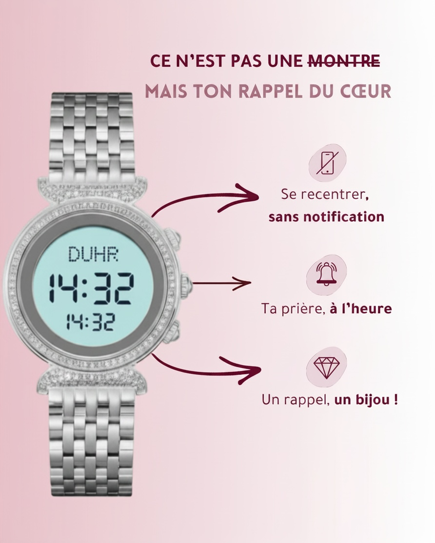 La montre prière Rawdha - Argent